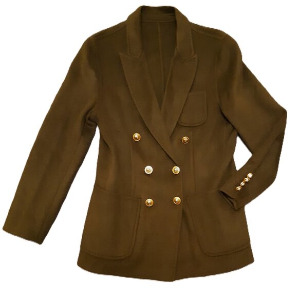 Gorgeous Womens Wool Jacket - Military Style - Double breased - Size M / Petite - Picture 1 of 13